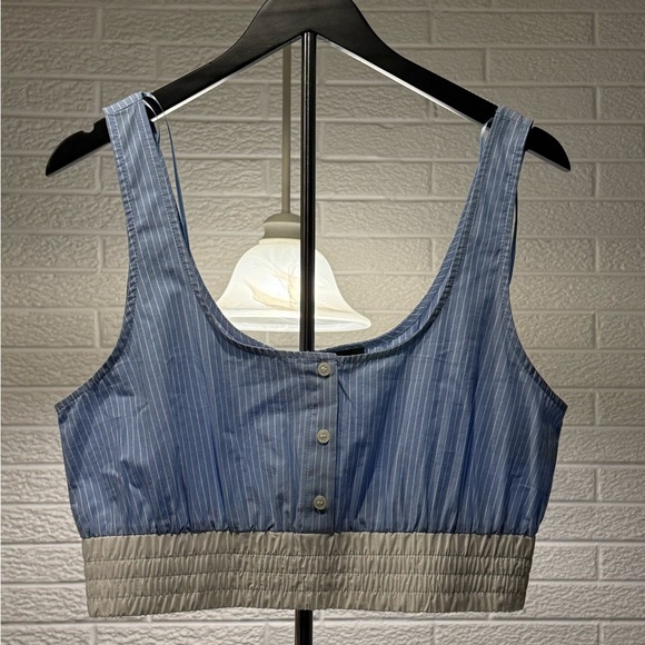 Zara Light Blue Striped Blouse - Picture 1 of 4